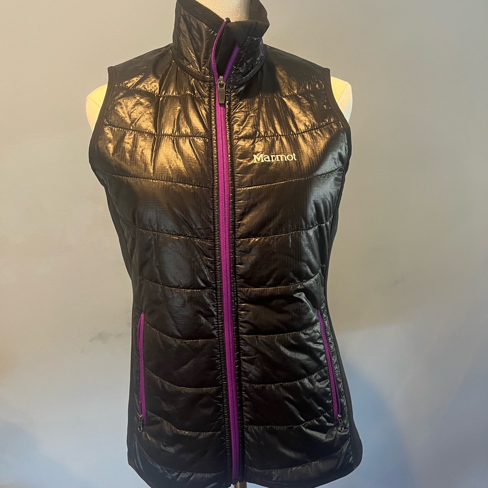 Marmot Women's Black and Purple Quilted Vest